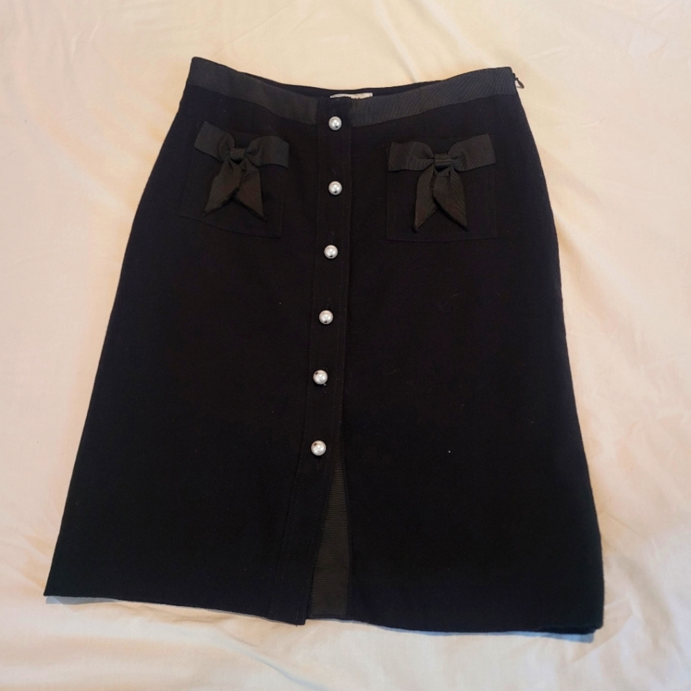 Weill black pearl & bow skirt
